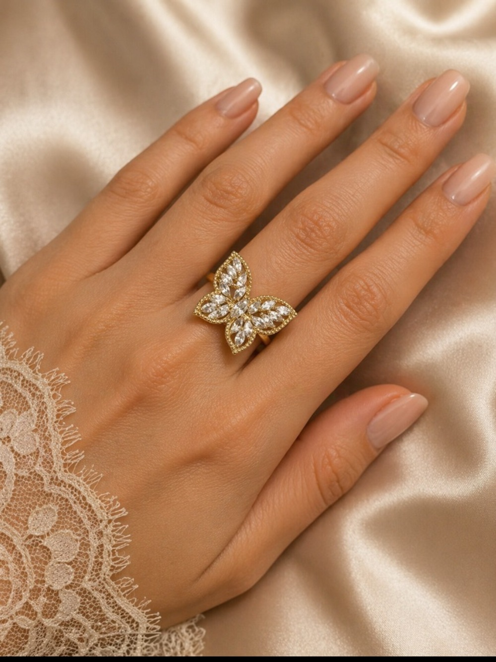 Sparkle Allure Womens butterfly ring